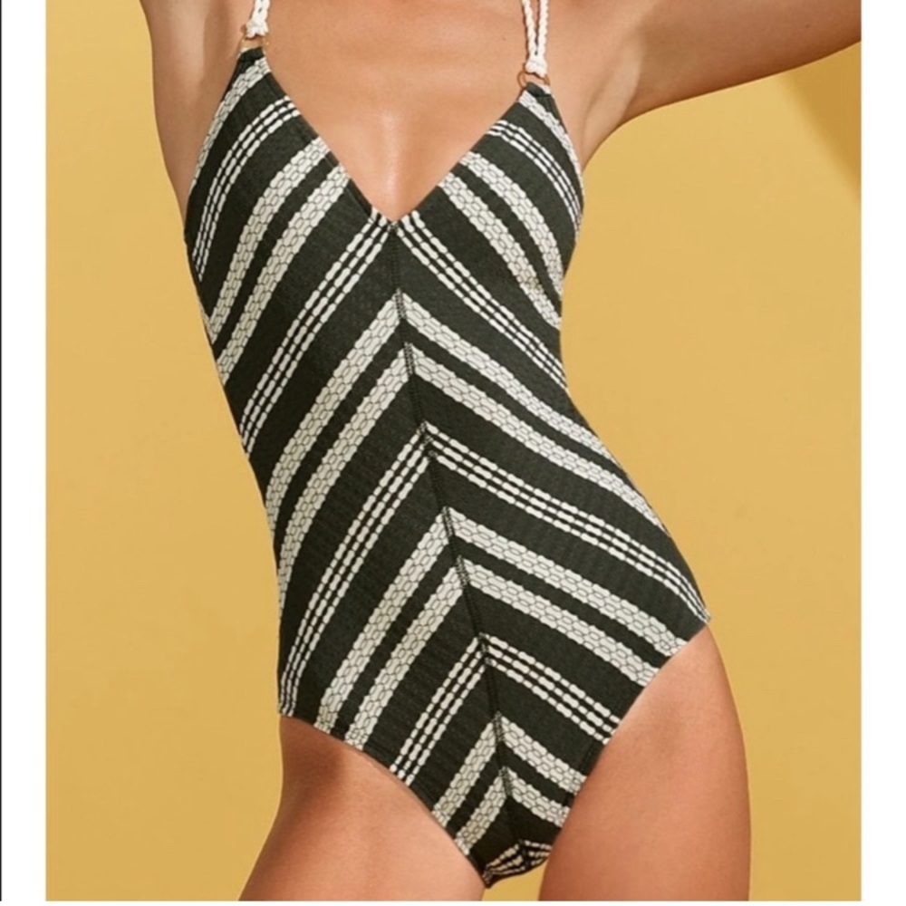 Robin Piccone Livvy V-Neck One Piece Swimsuit